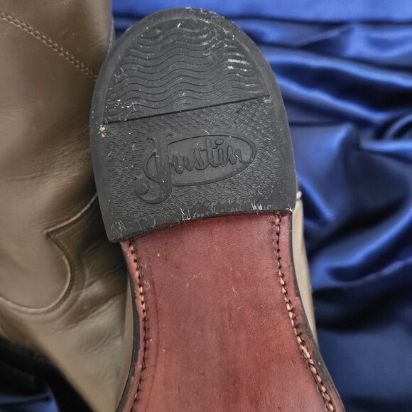 Women’s Justin Boots 7D Style 3033 Tan Cowboy Boot - Picture 3 of 5